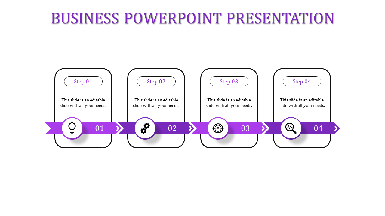 Astounding Business PowerPoint Presentation on Purple Colour
